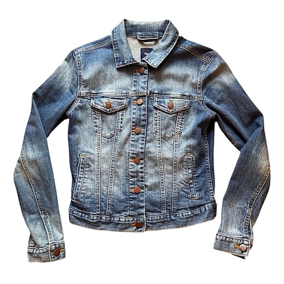 GAP Jackets & Blazers - GAP Denim Jacket XS | Classic Blue Button-Up Jean Jacket Fitted Stretch Trucker
